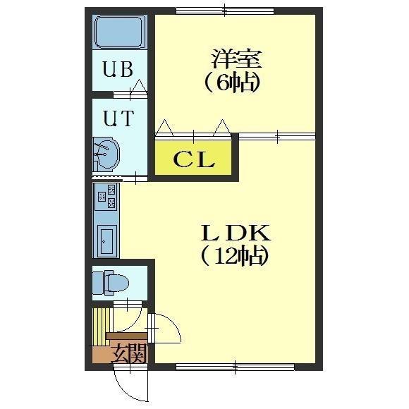 LIFE SPACE S-03(1LDK/1階)の間取り写真