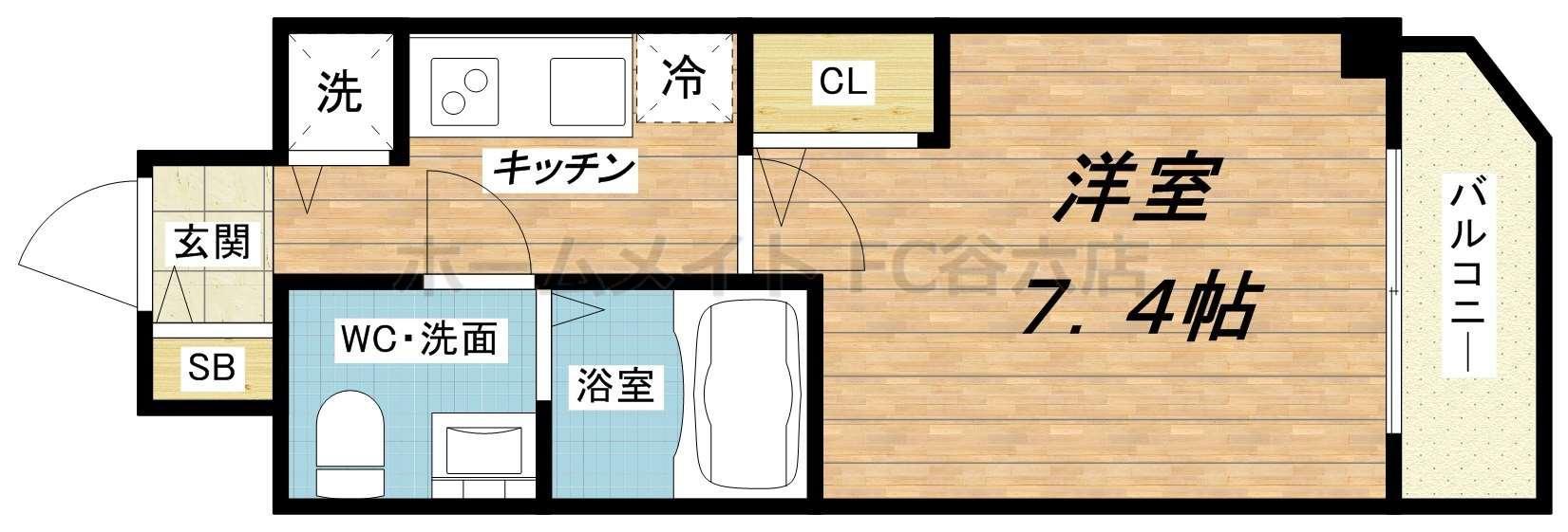 S-RESIDENCE北浜(1K/9階)の間取り写真