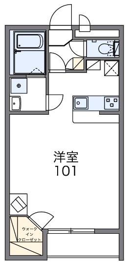 レオパレスノワール II(ワンルーム/3階)の間取り写真