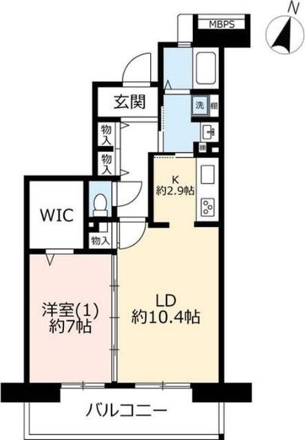 URコンフォール藤沢(1LDK/6階)の間取り写真