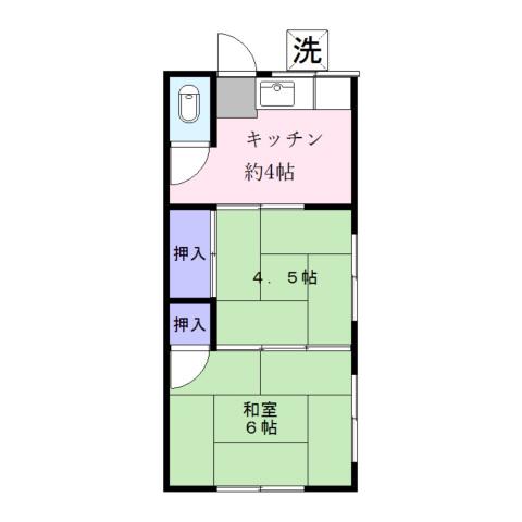 村上荘(2K/2階)の間取り写真