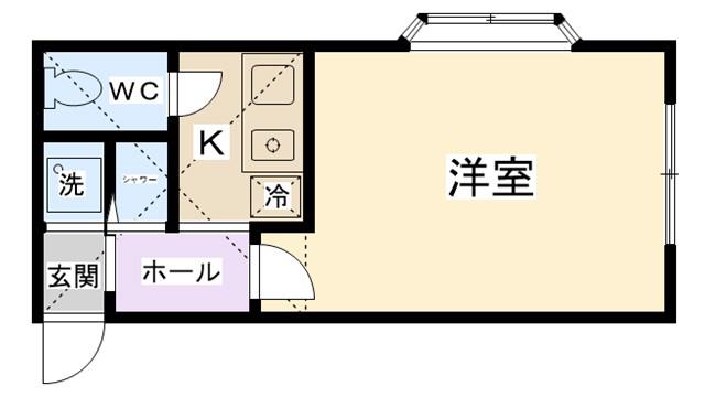 メゾンド・エポール東淵野辺(1K/1階)の間取り写真
