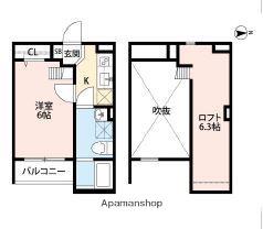 メゾンショコラE(1K/1階)の間取り写真