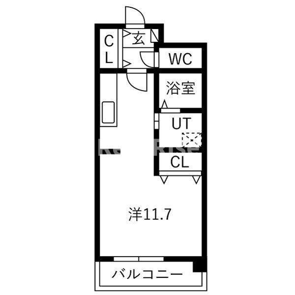CASASOLE(ワンルーム/3階)の間取り写真