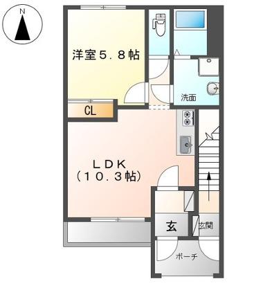 ヒルクレスト 00101(1LDK/1階)の間取り写真