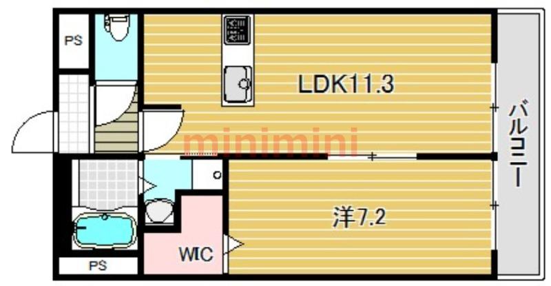 アンプルールフェールオロールII(1LDK/1階)の間取り写真