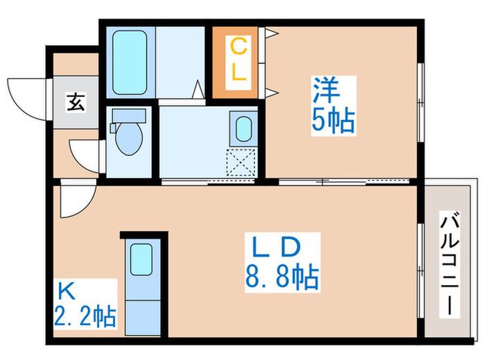 MTガーデン山の手(1LDK/3階)の間取り写真