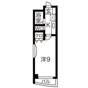 シティライフ上社(1K/1階)の間取り写真