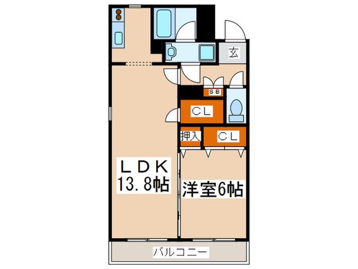 エトワールガーデン(1LDK/1階)の間取り写真