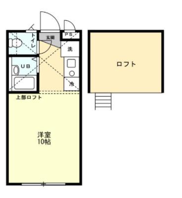 アルシオーネ相模大野(1K/2階)の間取り写真