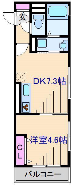 サンハイツPART11(1DK/3階)の間取り写真