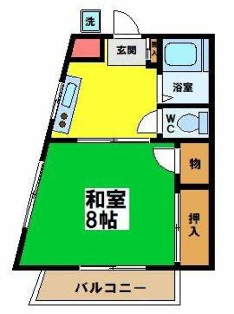 第三通南ビル(1K/5階)の間取り写真