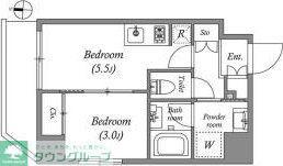 クオリタス住吉(1DK/7階)の間取り写真
