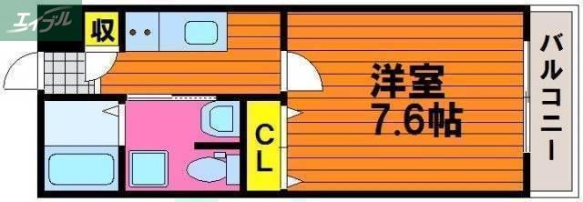 レクシア大供(1K/1階)の間取り写真