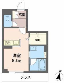ハイネスト霞町(ワンルーム/1階)の間取り写真