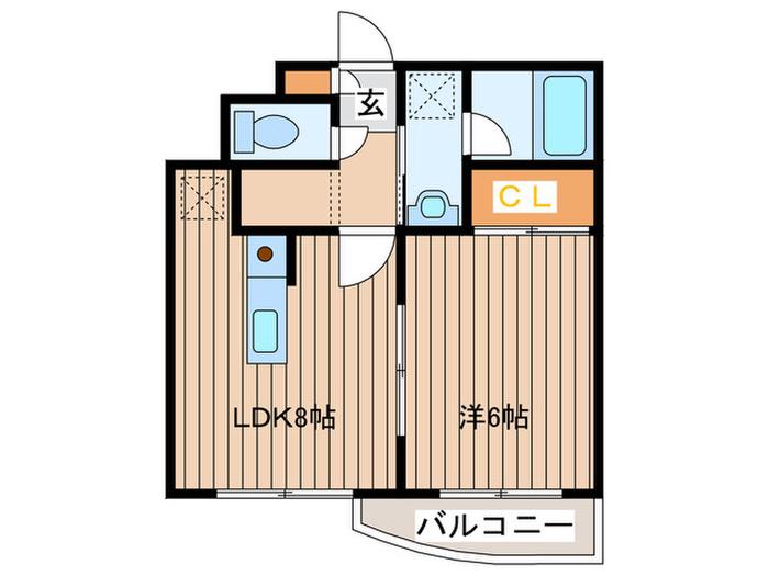 ハーモニー宮丘(1LDK/2階)の間取り写真
