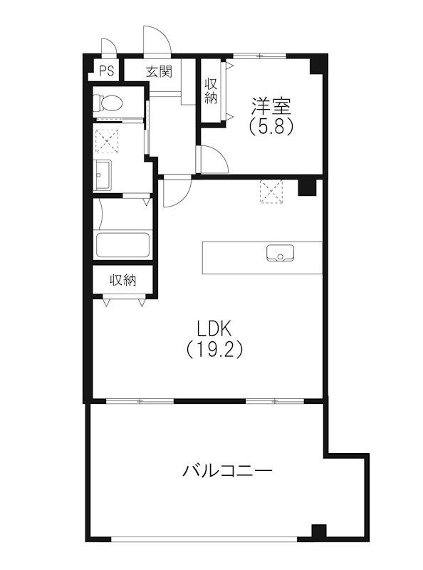ラ ヴィスタ 今之浦(1LDK/3階)の間取り写真