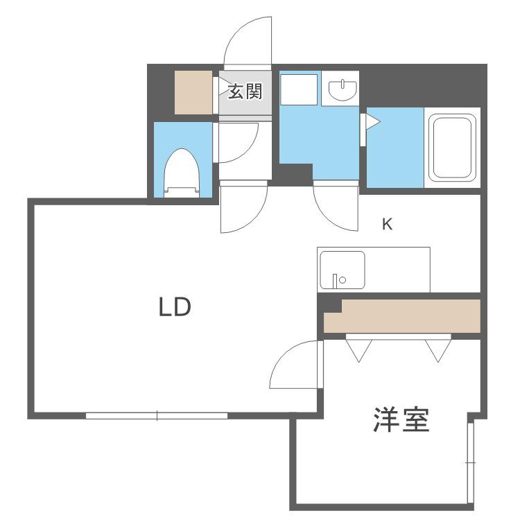 VICTOIRE麻生(1LDK/4階)の間取り写真