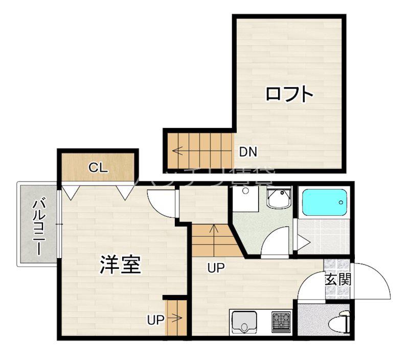 クレオ姪浜拾番館(1K/1階)の間取り写真