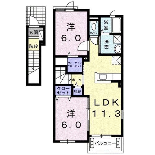 TINY HOME-II(2LDK/2階)の間取り写真