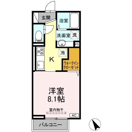 フェリックス常盤台(1K/1階)の間取り写真