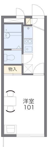 レオパレスユーワ(1K/1階)の間取り写真