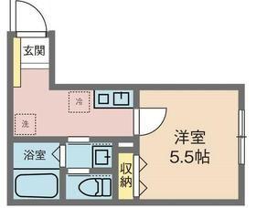 エアカーサ四ツ木(1K/1階)の間取り写真