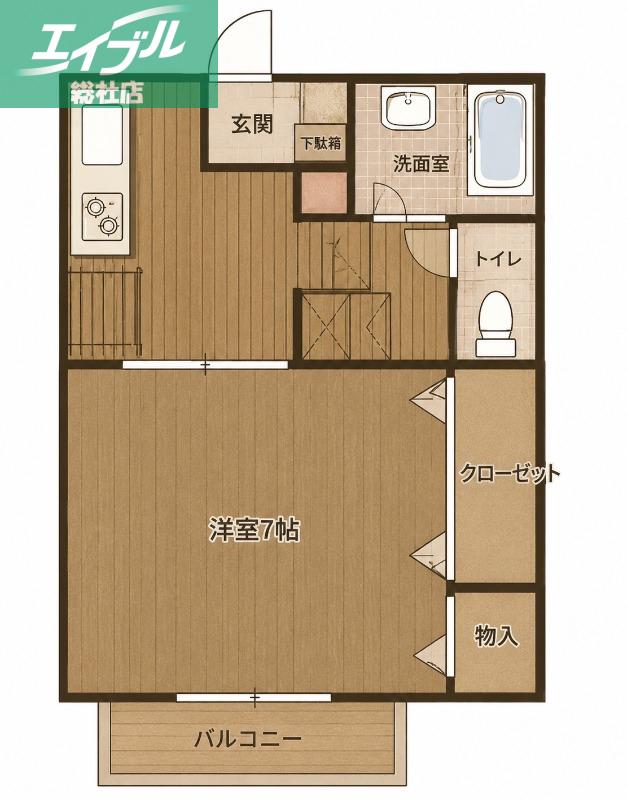アドナイシャロム(1K/1階)の間取り写真