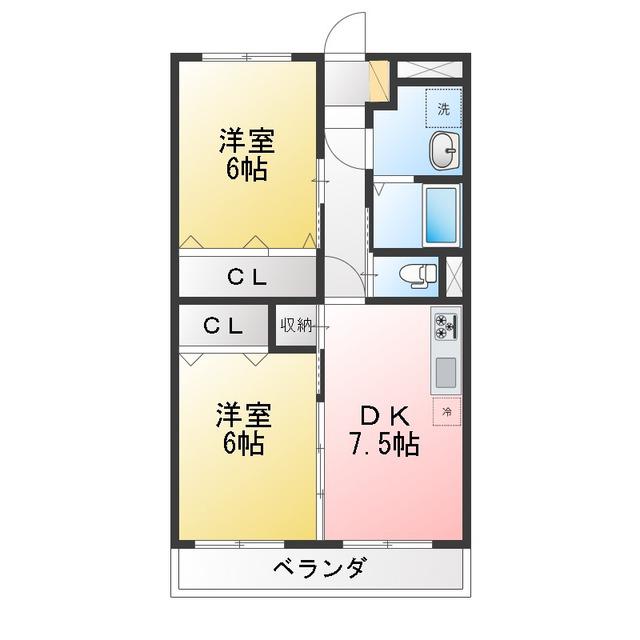 ESPLANADE(2DK/3階)の間取り写真
