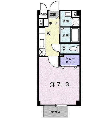 サンリットUMEZU(1K/1階)の間取り写真