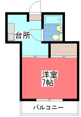 メゾン橋本(1K/1階)の間取り写真