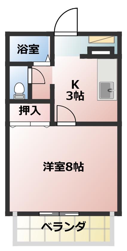 サンフレンズ寺前(1K/1階)の間取り写真