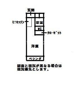 メゾンラベンダー 15番館(ワンルーム/1階)の間取り写真
