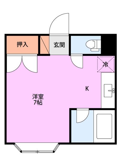 ハイツ外ケ輪(ワンルーム/1階)の間取り写真