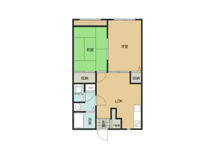 ベルハイム(2DK/2階)の間取り写真