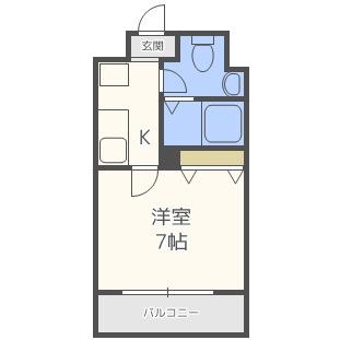 リップルなんばイースト(1K/6階)の間取り写真