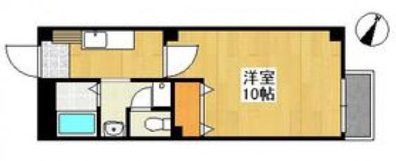 フォブール緑丘C棟(1K/1階)の間取り写真