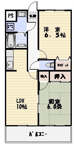 コンフォール清和(2LDK/1階)の間取り写真