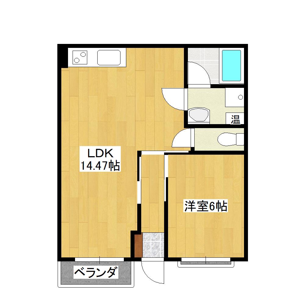 バラッド(1LDK/3階)の間取り写真