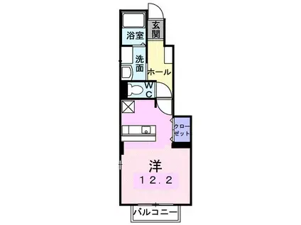 ロイヤルスクウェア 一宮II(ワンルーム/1階)の間取り写真