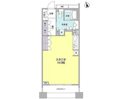 PARK FLATS GINZA イースト(1K/4階)の間取り写真