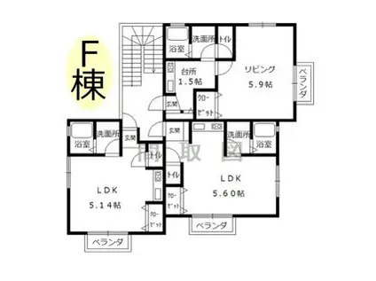 センチュリー21金田 F(ワンルーム/1階)の間取り写真