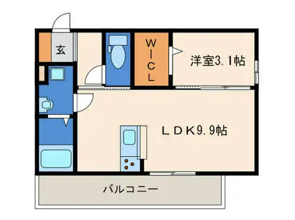 フェリス横浜(1LDK/3階)の間取り写真