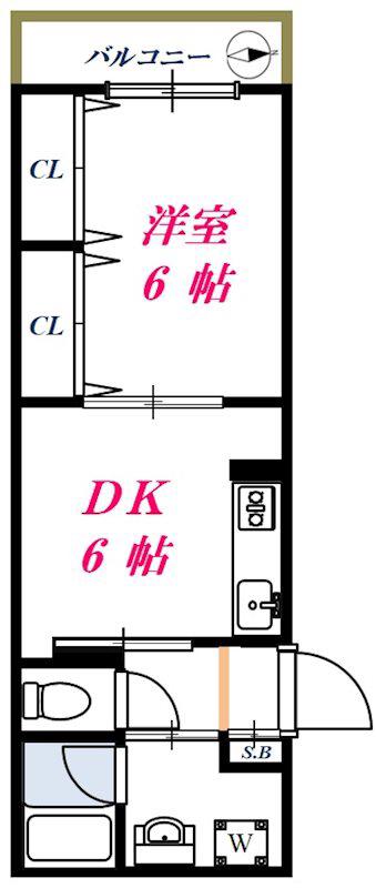 ヒルズ上目黒(1DK/1階)の間取り写真