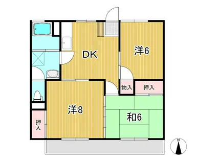 黒沢マンション(3DK/2階)の間取り写真