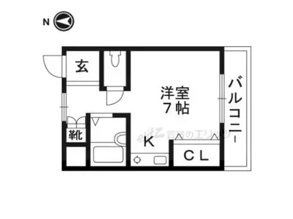 アンフィニィ橋の内II(ワンルーム/4階)の間取り写真