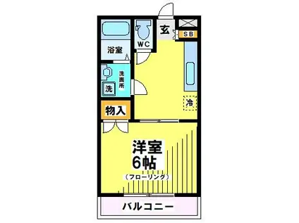 新井ハイツ(1K/1階)の間取り写真
