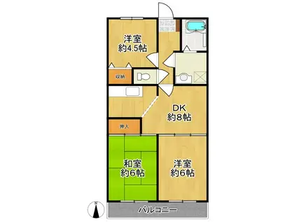 第2ドエル藤(3DK/3階)の間取り写真