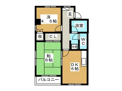 アーク春雨橋B棟(2DK/3階)の間取り写真