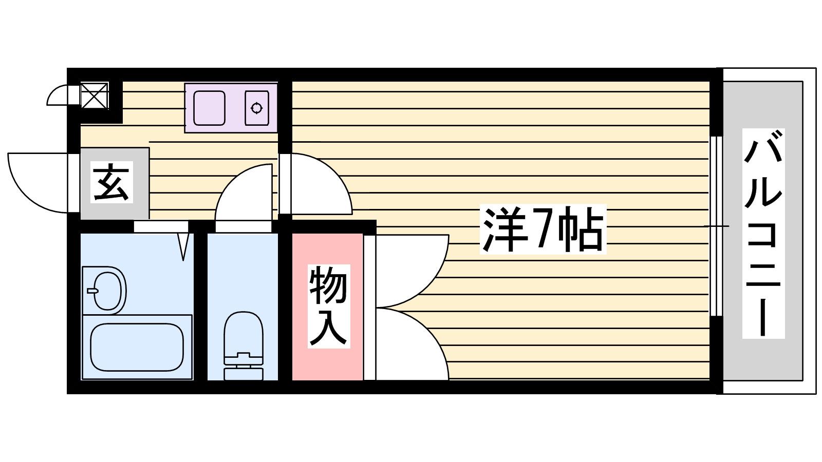 レオパレスKUWADA(1K/1階)の間取り写真